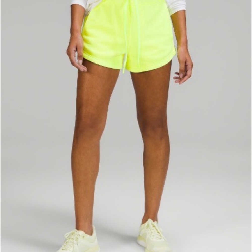 Lululemon Athletica Neon Yellow Athletic Jersey Shorts
